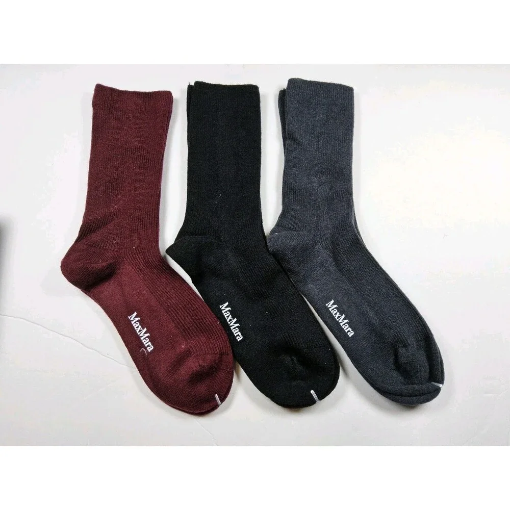 S' MaxMara Women's Lot Of 3 Pairs Cashmere Socks One Size